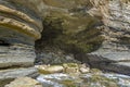 Exterior of a cave in La Jolla California at mid day Royalty Free Stock Photo