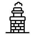 Exterior chimney icon, outline style Royalty Free Stock Photo