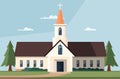 Exterior church building, front view. Royalty Free Stock Photo