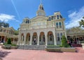 The exterior of City Hall on Main Street USA at Magic Kingdom in  Walt Disney World in Orlando, FL Royalty Free Stock Photo