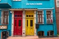 Exterior of colorful house in Istanbul