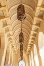 Exterior corridor of Sultan Qaboos Grand Mosque in Muscat