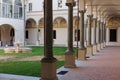 Exterior Courtyard with Arches and Columns of the Stuard Gallery in Parma, Italy