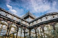 Exterior of the Crystal Palace in Madrid, a must for tourists, in the Retiro Park Royalty Free Stock Photo
