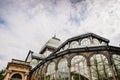 Exterior of the Crystal Palace in Madrid, a must for tourists, in the Retiro Park Royalty Free Stock Photo