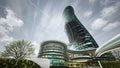 Exterior Curved Luxury Hotel design, High-Rise Building,architectural technology concept 3d rendering illustration