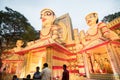 Exterior of decorated Durga Puja pandal, at Kolkata, West Bengal, India. Royalty Free Stock Photo