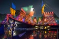 Exterior of decorated Durga Puja pandal, at Kolkata, West Bengal, India. Royalty Free Stock Photo