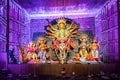 Exterior of decorated Durga Puja pandal, at Kolkata, West Bengal, India. Royalty Free Stock Photo