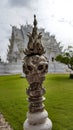 Exterior decoration white temple chiang rai thailand