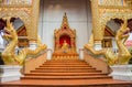 Exterior decorations of stairway and entrance of Wat Pha Sing