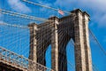 Exterior detail of Brooklyn Bridge in daylight