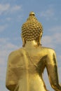 Exterior detail of the Golden Buddha statue in Ban Sop Ruak, Chiang Mai, Thailand. Royalty Free Stock Photo