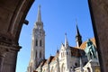 Exterior detail of the Matthias Church in Budapest. neo gothic style stone elevation. Royalty Free Stock Photo