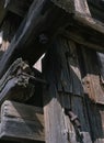 Exterior detail of a wooden tithe barn structure Royalty Free Stock Photo
