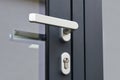 Exterior door handle and Security lock Royalty Free Stock Photo