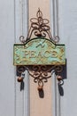 Exterior door hanging ornament with the word \