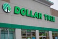The exterior entrance of a Dollar Tree Store on a clear sunny day Royalty Free Stock Photo