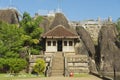 Exterior of the entrance to the Isurumuniya rock temple in Anuradhapura, Sri Lanka. Royalty Free Stock Photo