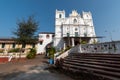 The exterior facade of the ancient Portuguese era Church of Holy Spirit in Madgaon Royalty Free Stock Photo