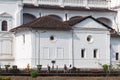 Exterior facade of the ancient Portuguese era Se Cathedral at the UNESCO heritage site of Old Goa Royalty Free Stock Photo