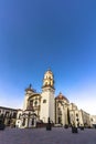 Exterior facade of a catholic church in the centre of Toluca city in State of Mexico Royalty Free Stock Photo