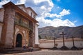 Exterior facade of the church of Andahuaylillas. Cusco, Peru