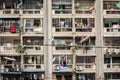 Exterior facade of a residential apartment building in Yangon, Myanmar