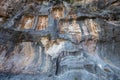 Exterior facade view of Adamkayalar or man rocks