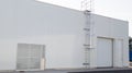 Exterior facade white door and stairs modern warehouse