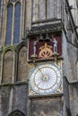 Exterior Face of Wells Cathedral Clock in Somerset, UK Royalty Free Stock Photo