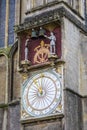 Exterior Face of Wells Cathedral Clock in Somerset, UK Royalty Free Stock Photo