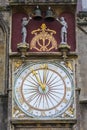 Exterior Face of Wells Cathedral Clock in Somerset, UK Royalty Free Stock Photo