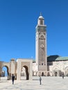 Exterior of the famous Hassan II Mosque at the coast of Casablanca in Morocco