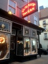 Exterior of the famous and historical White Horse Tavern in Greenwich Village Manhattan on a cold winter day at dusk. Tavern was