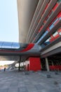 Exterior of the Ferrari World at Yas Island in Abu Dhabi, United Arab Emirates Royalty Free Stock Photo