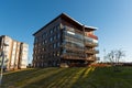 Exterior of a five storey apartment house.. Royalty Free Stock Photo