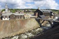 Exterior of the former copper smelter factory and timber factory buildings in Roros, Norway.