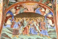 Exterior fresco paintings of bible stories