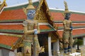 Exterior of the giant daemons-guards in Wat Phra Kaew complex in Bangkok, Thailand. Royalty Free Stock Photo