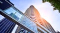 Facade, windows and balconies. Modern apartment building. Royalty Free Stock Photo