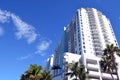 Exterior of a high-rise condominium in the south beach section of Miami Beach,Florida Royalty Free Stock Photo