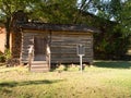 Exterior of the Historic Strode-Pritchett Log Cabin in Crockett, Texas Royalty Free Stock Photo