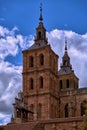 Exterior of historical Astorga Cathedral, Spain, vertical Royalty Free Stock Photo