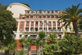 Exterior of the historical building of the Hotel Suisse in Nice, France.