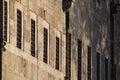 Exterior of the historical Ottoman building and the windows with iron bars Royalty Free Stock Photo