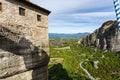 Exterior of the Holy Monastery of Rousanou in Meteora, Greece Royalty Free Stock Photo