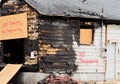 Aftermath of a house fire Royalty Free Stock Photo