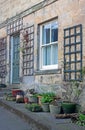 Exterior of house with plantpots