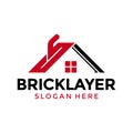 Home plastering logo design vector iilustration Royalty Free Stock Photo